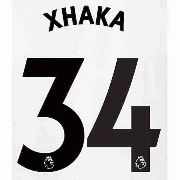 Arsenal 2020/21 Away Xhaka #34 Jersey Name Set