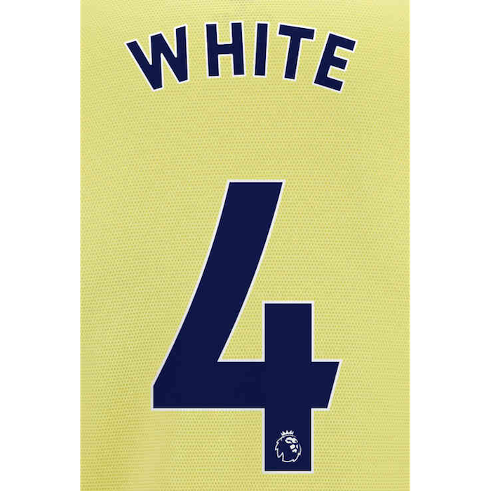 Arsenal 2021/22 Away White #4 Jersey Name Set Navy (Main)