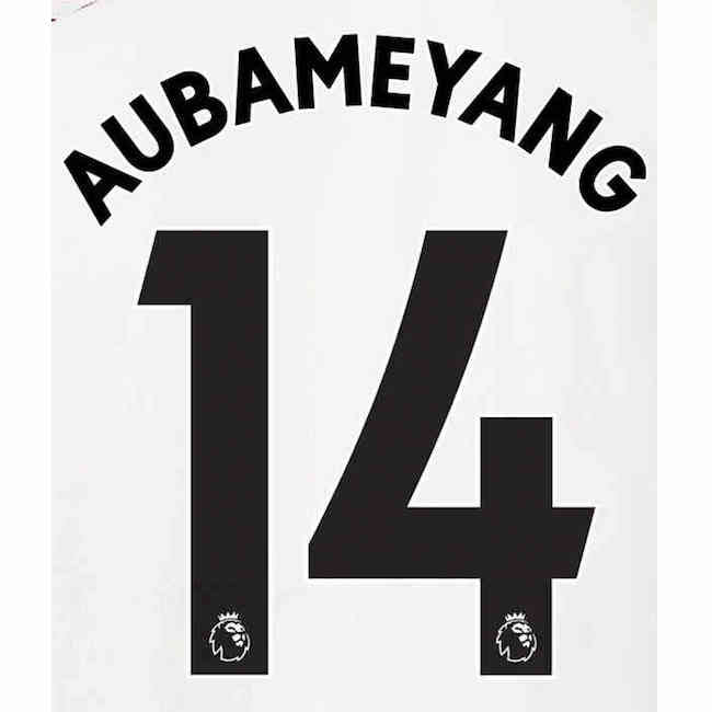 Arsenal 2020/21 Away Aubameyang #11 Jersey Name Set