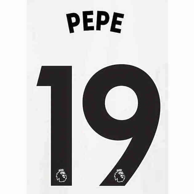 Arsenal 2020/21 Away Pepe #9 Jersey Name Set