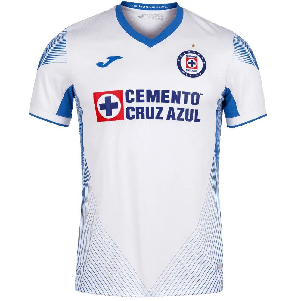 Joma 2021-22 Cruz Azul Away Jersey (with Star) - White-Royal (Front)