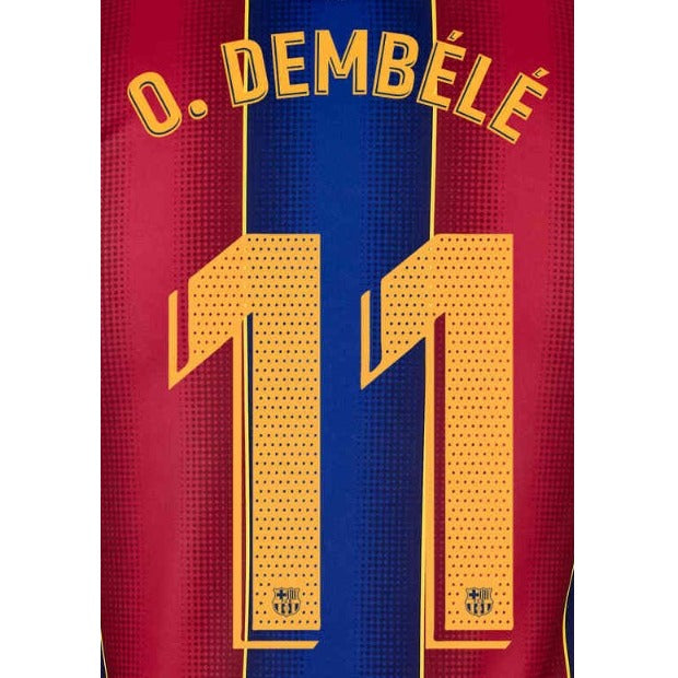 Barcelona 2019/21 Home O. Dembele #11 Jersey Name Set