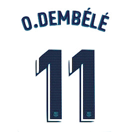 Barcelona 2019/20 Third O. Dembele #11 Jersey Name Set