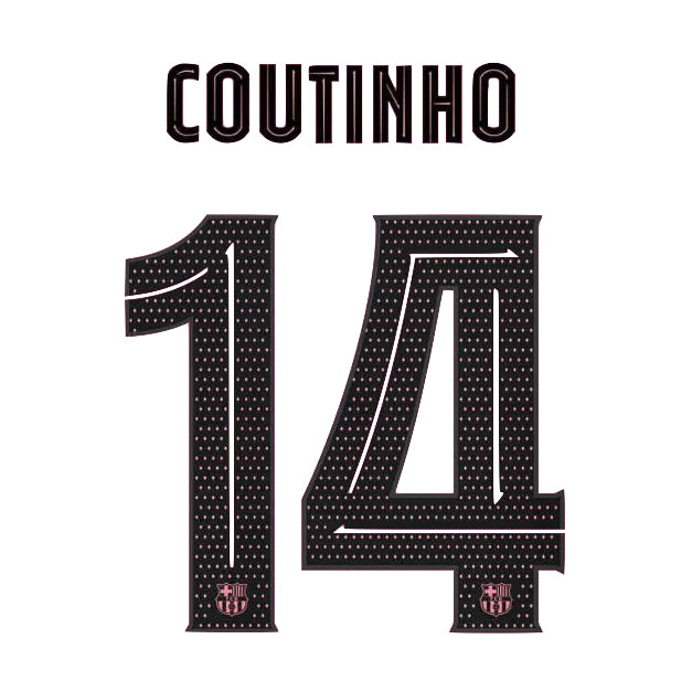 Barcelona 2020/21 Third Coutinho #14 Jersey Name Set
