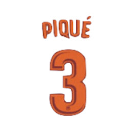 Barcelona 2017/18 Third Pique #3 Jersey Name Set