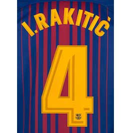 Barcelona 2017/18 Home Rakitic #4 Jersey Name Set