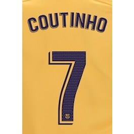 Barcelona 2019/20 Away Coutinho #7 Jersey Name Set