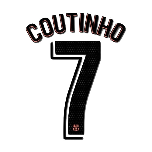 Barcelona 2018/19 Third Coutinho #7 Jersey Name Set