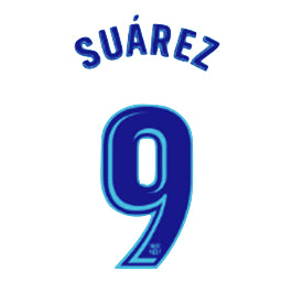 Barcelona 2017/18 Away Youth Suarez #9 Jersey Name Set