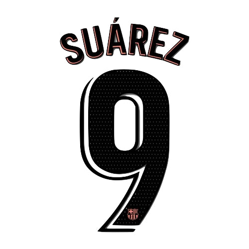 Barcelona 2018/19 Third Suarez #9 Jersey Name Set