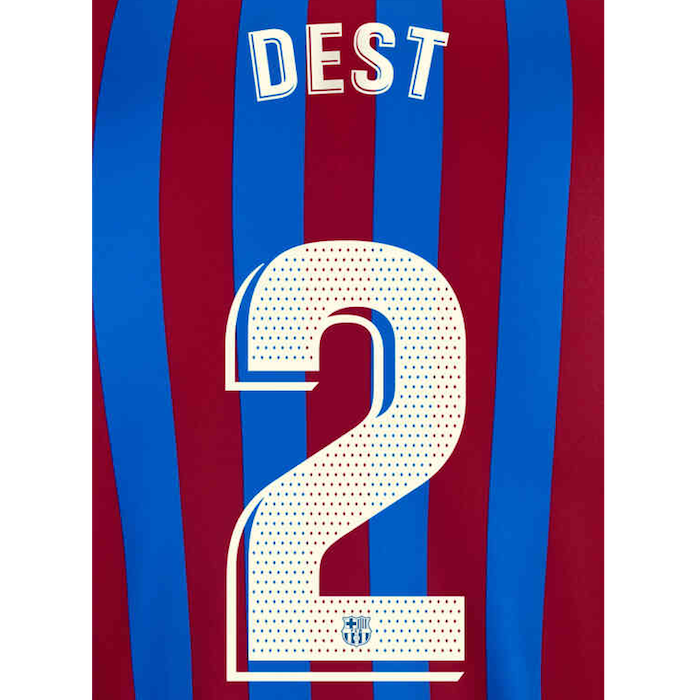 Barcelona 2021/22 Home Dest #2 Jersey Name Set (Main)