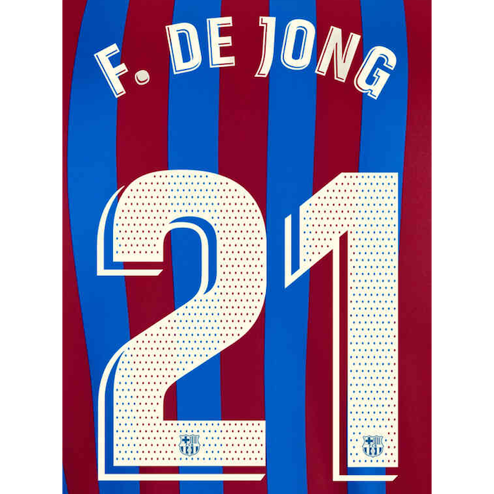 Barcelona 2021/22 Home F. De Jong #21 Jersey Name Set (Main)