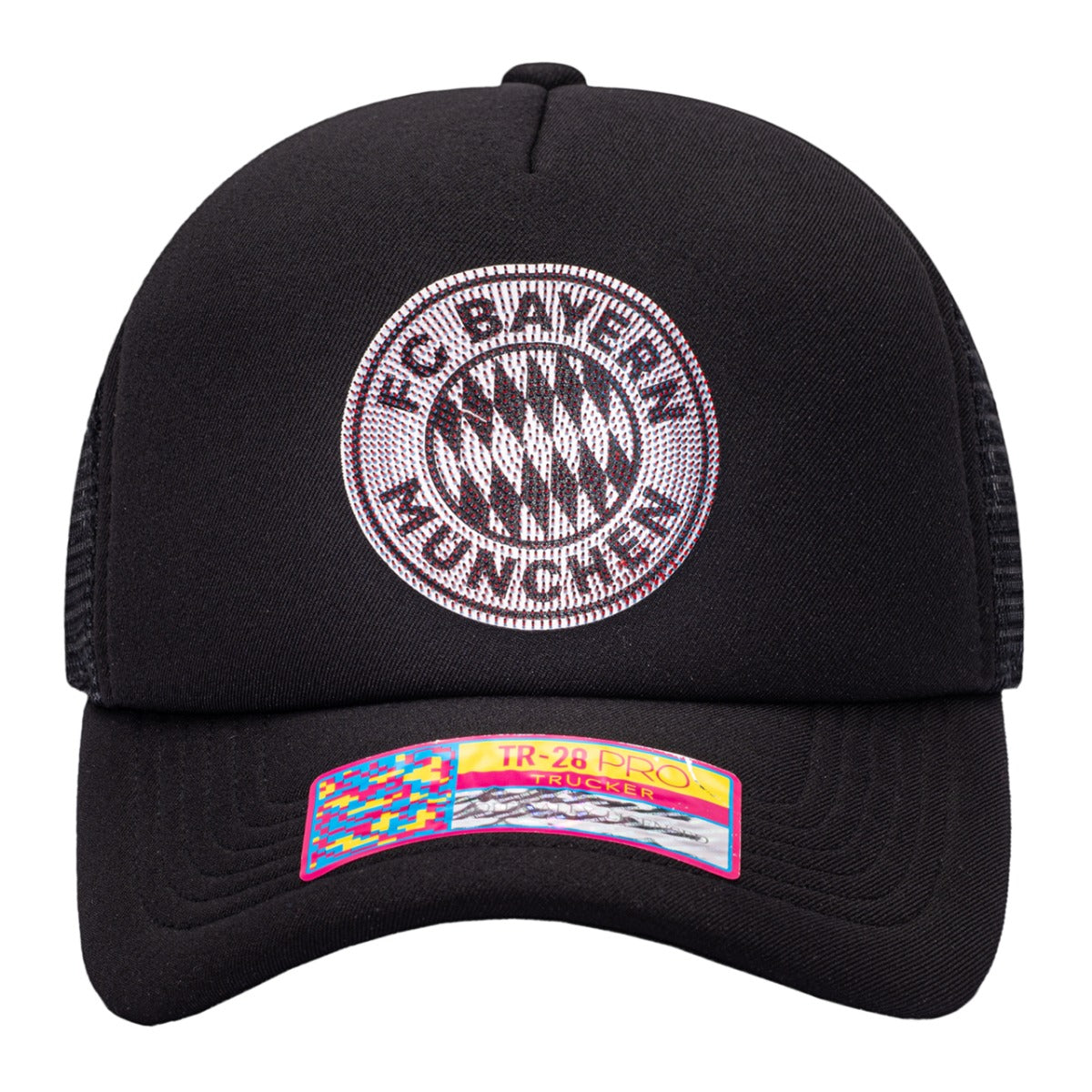 FI Collection Bayern Munich Shield Trucker Hat - Black (Front)