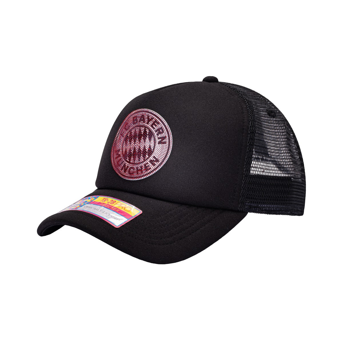 FI Collection Bayern Munich Shield Trucker Hat - Black (Diagonal 1)