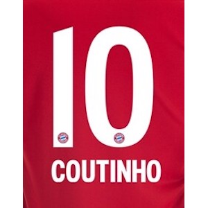Bayern Munich 2019/21 Home Coutinho #10 Jersey Name Set