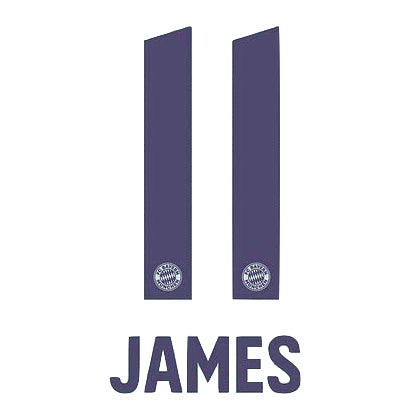 Bayern Munich 2018/19 Away James #11 Jersey Name Set
