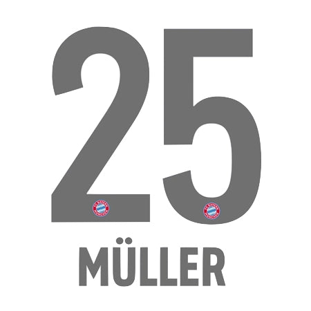 Bayern Munich 2019/20 Away Muller #25 Jersey Name Set