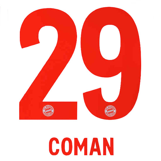 Bayern Munich 2020/21 Away Coman #29 Jersey Name Set