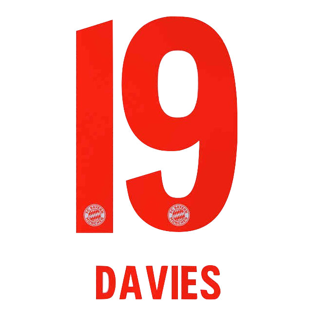 Bayern Munich 2020/21 Away Davies #19 Jersey Name Set