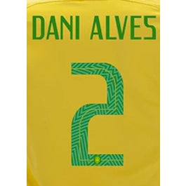 Brasil 2018 Home Dani Alves #2 Jersey Name Set