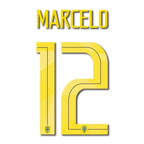 Brasil 2018 Away Marcelo #12 Jersey Name Set