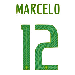 Brasil 2018 Youth Home Marcelo #12 Jersey Name Set
