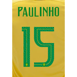 Brasil 2018 Home Paulinho #15 Jersey Name Set