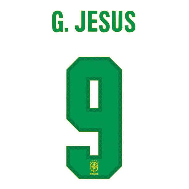 Brazil 2020/21 Home G. Jesus #9 Jersey Name Set