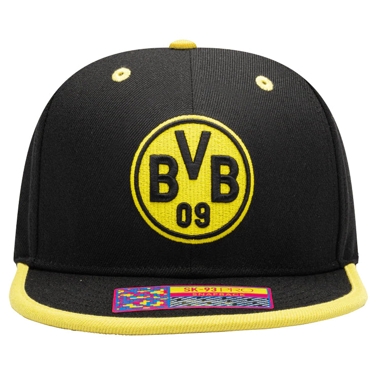 Fi Collection Borussia Dortmund Tape Snapback - Black (Front)