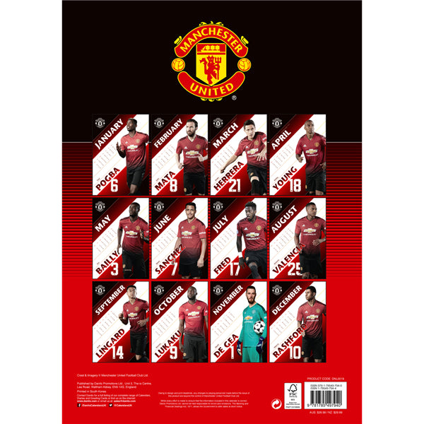 Manchester United 2019 Official Calendar
