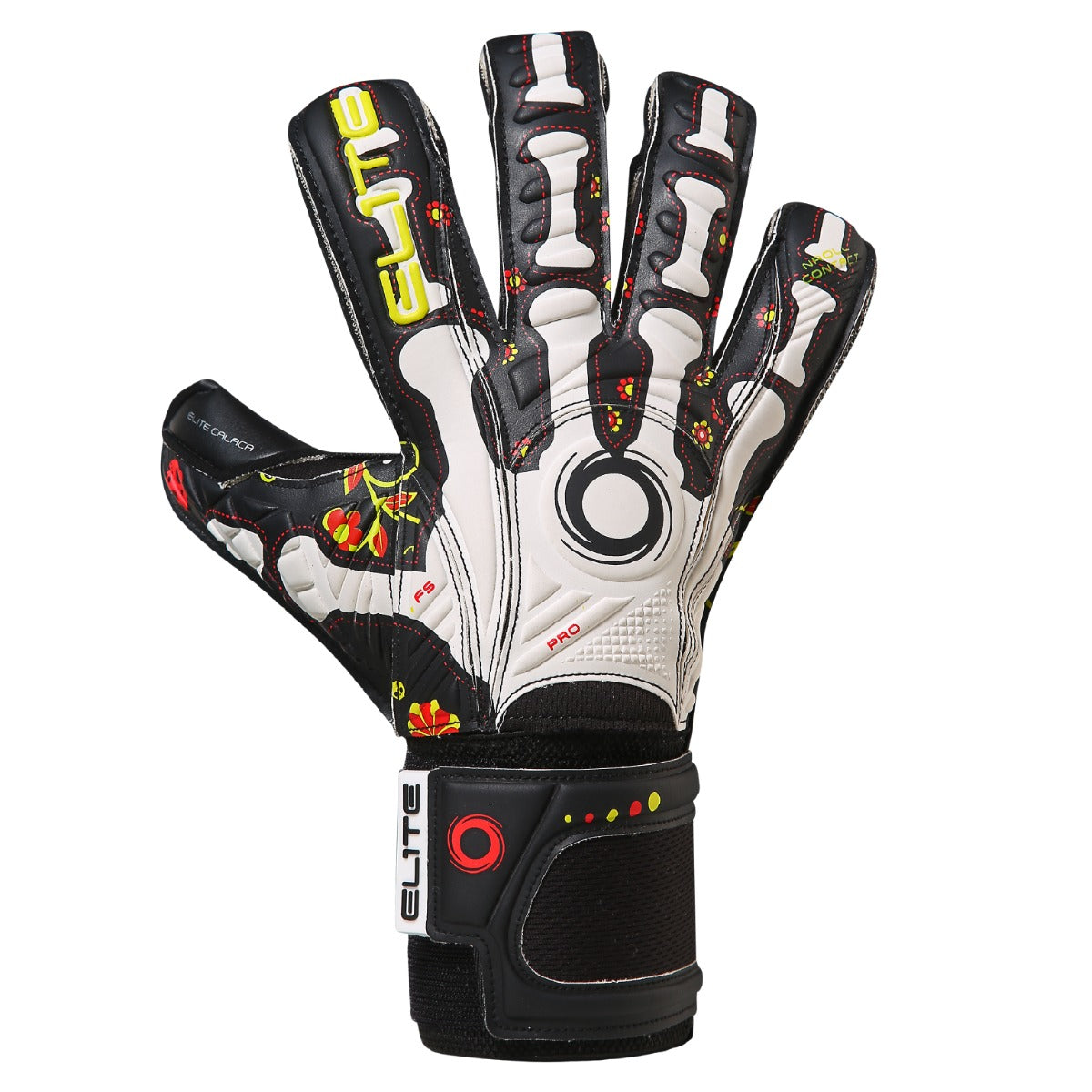 Elite Sport 2022 Calaca Goalkeeper Glove - Black-White (SIngle - Outer)