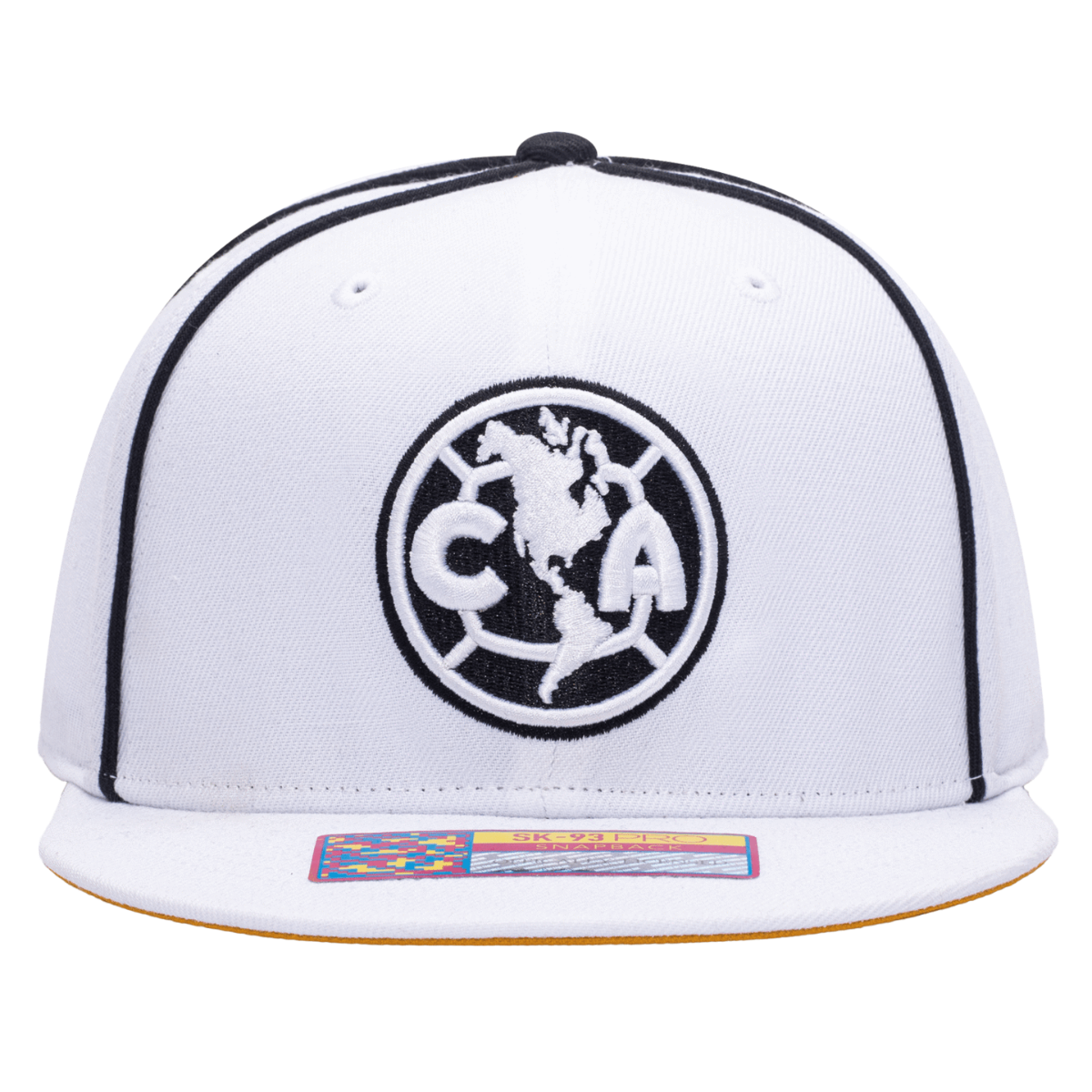 FI Collection Club America Cali Day Snapback Hat - White-Black (Front)