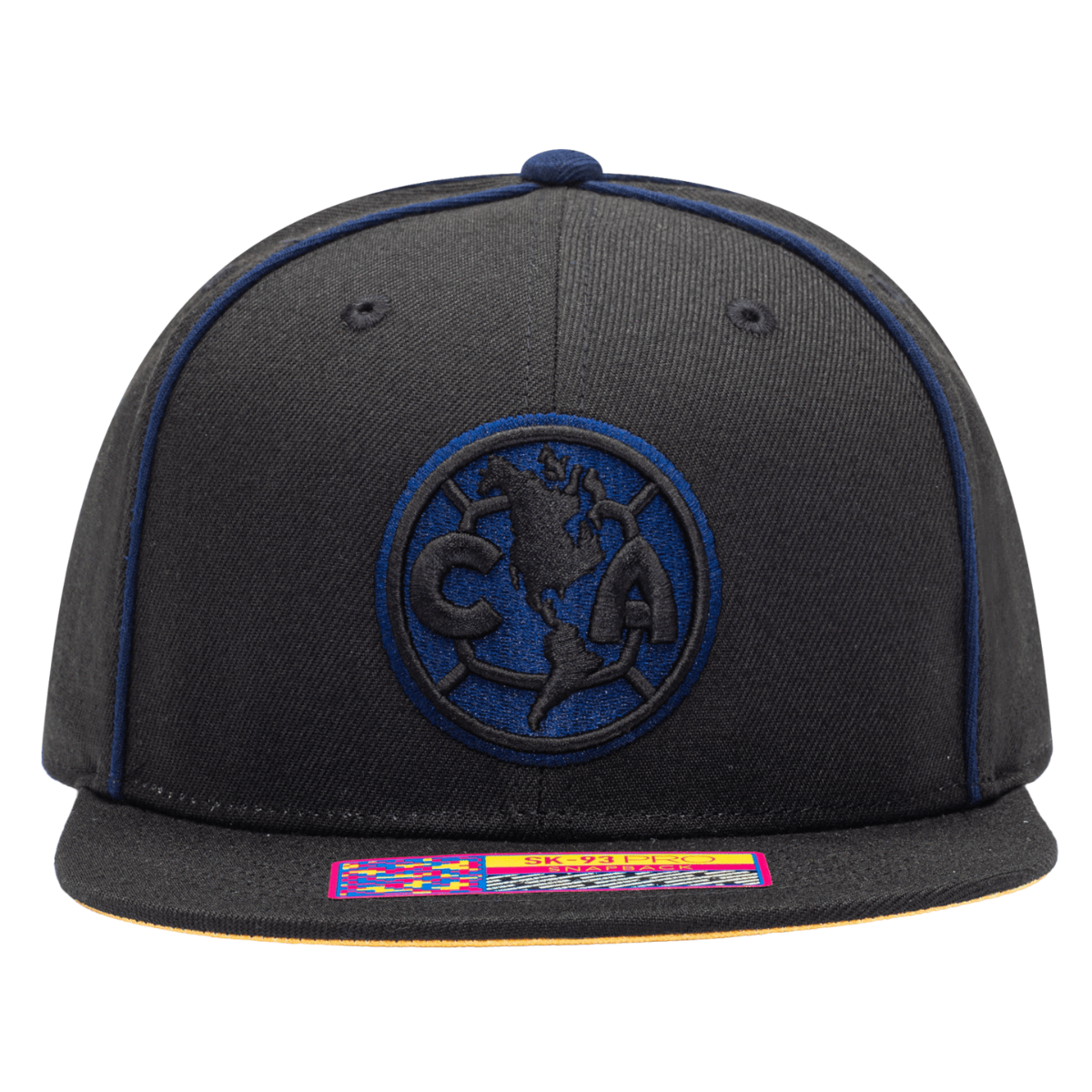 FI Collection Club America Cali Night Snapback Hat - Black-Blue (Front)