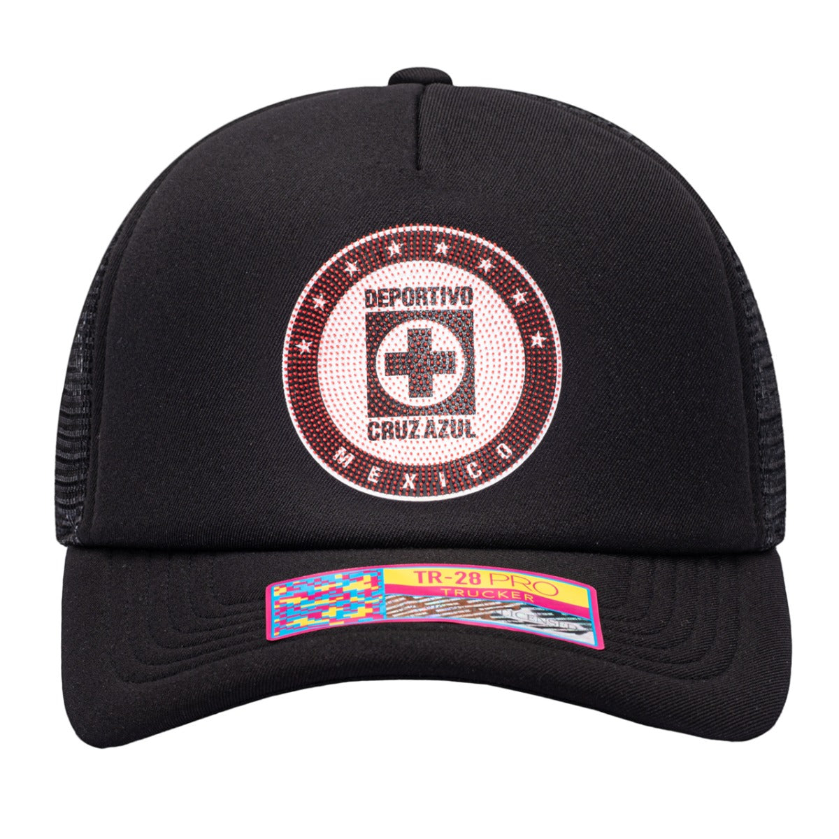 FI Collection Cruz Azul Shield Trucker Hat - Black (Front)