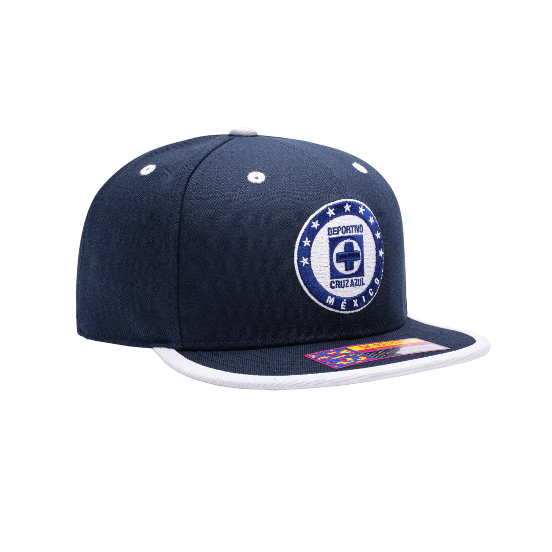 Fi Collection Cruz Azul Tape Snapback Hat - Navy (Diagonal 2)