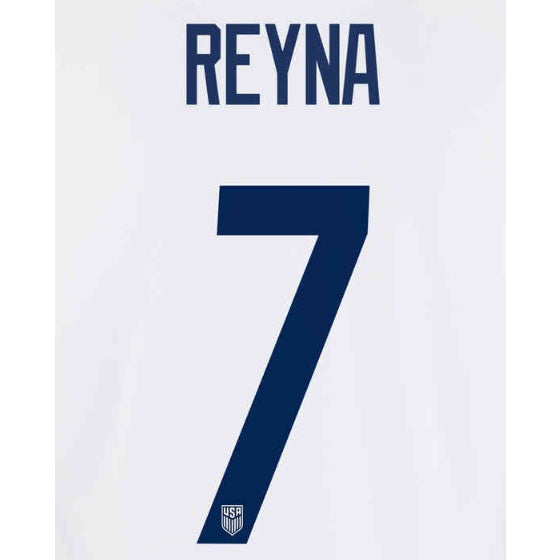 USA 2020/21 Home Reyna #7 Jersey Name Set (Main)
