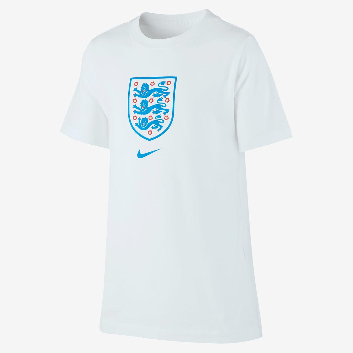 Nike 2020-21 England Youth Evergreen Crest Tee - White-Blue