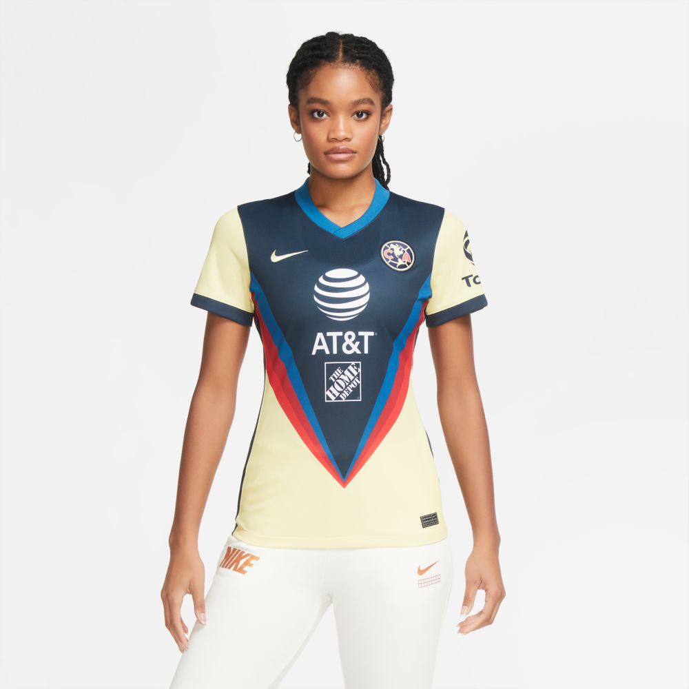 Nike 2020-21 Club America Women Home Jersey - Yellow-Navy