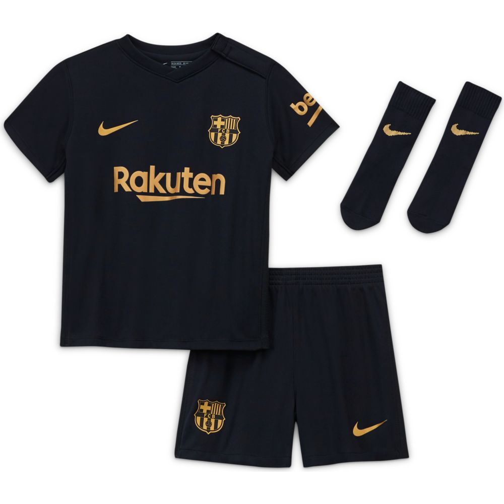Nike 2020-21 Barcelona Away Baby-Toddler Kit - Black-Gold