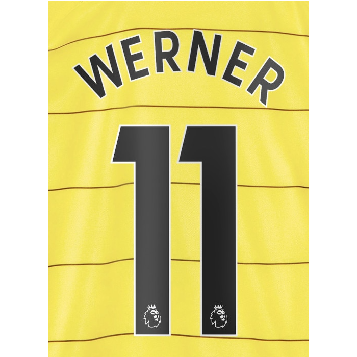 Chelsea 2021/22 Away Werner #11 Jersey Name Set Black (Main)
