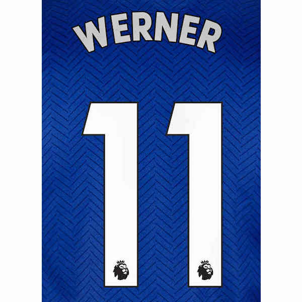 Chelsea 2019/22 Home Werner #11 Jersey Name Set