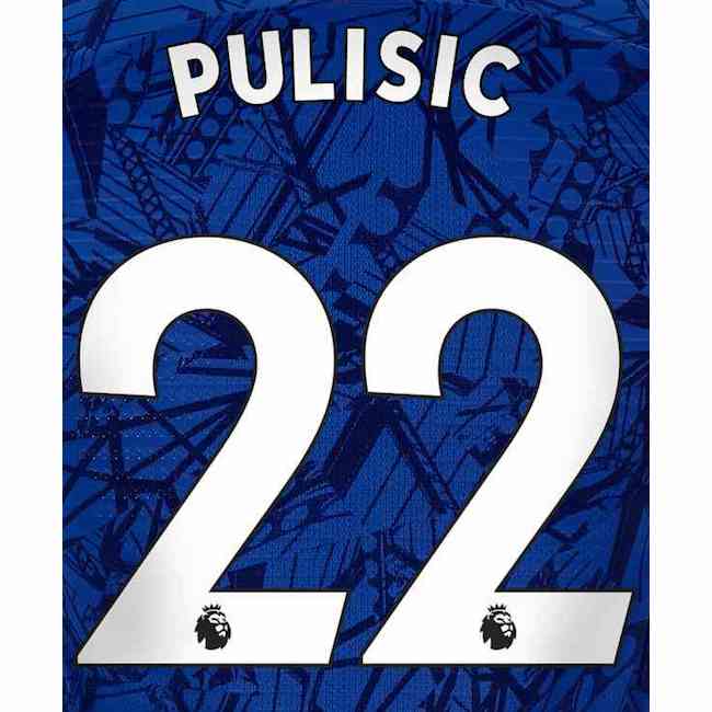 Chelsea 2019/22 Home Pulisic #22 Jersey Name Set (Main)