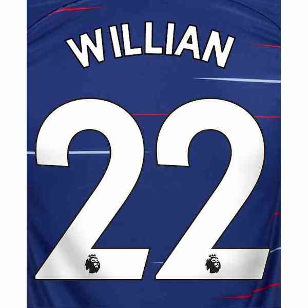 Chelsea 2018/19 Home Willian #22 Jersey Name Set