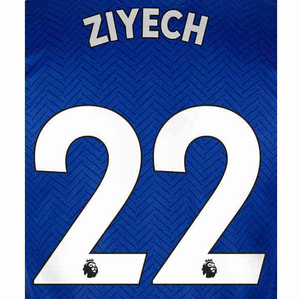 Chelsea 2019/22 Home Ziyech #22 Jersey Name Set