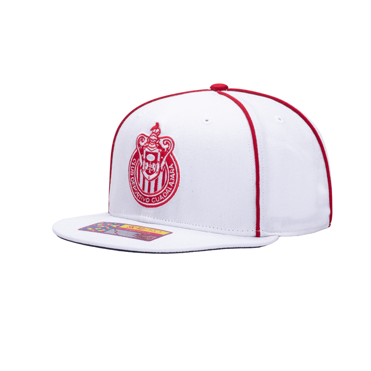 FI Collection Chivas Cali Day Snapback Hat - White-Red (Diagonal 1)