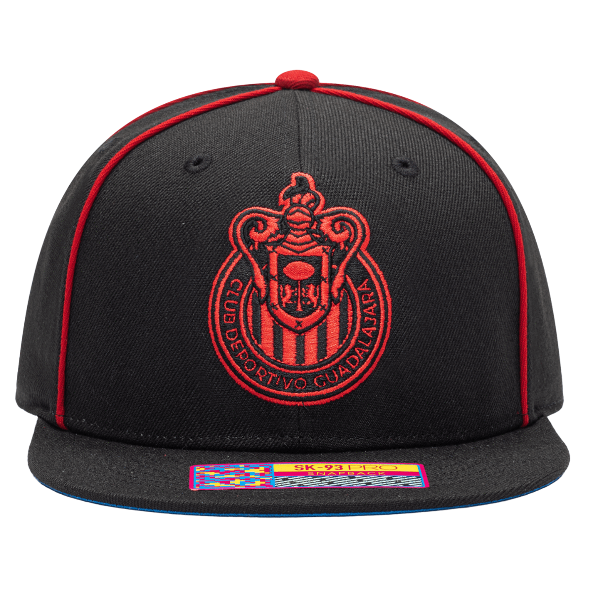FI Collection Chivas Cali Night Snapback Hat - Black-Red (Front)