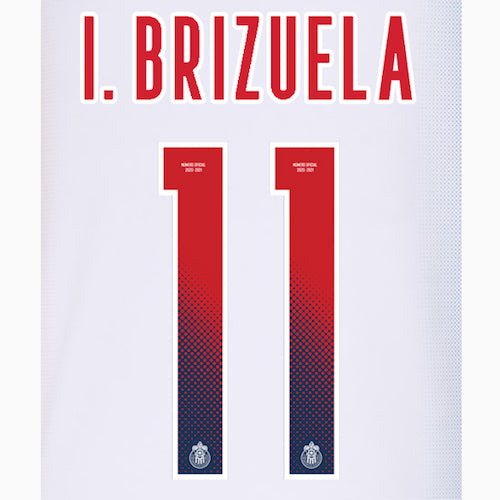 Chivas 2020/21 Away I.BRIZUELA #11 Jersey Name Set