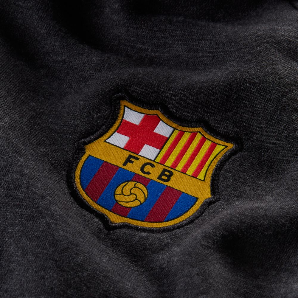 Nike 2019-20 FC Barcelona YOUTH Pullover CL Fleece Hoodie - Grey