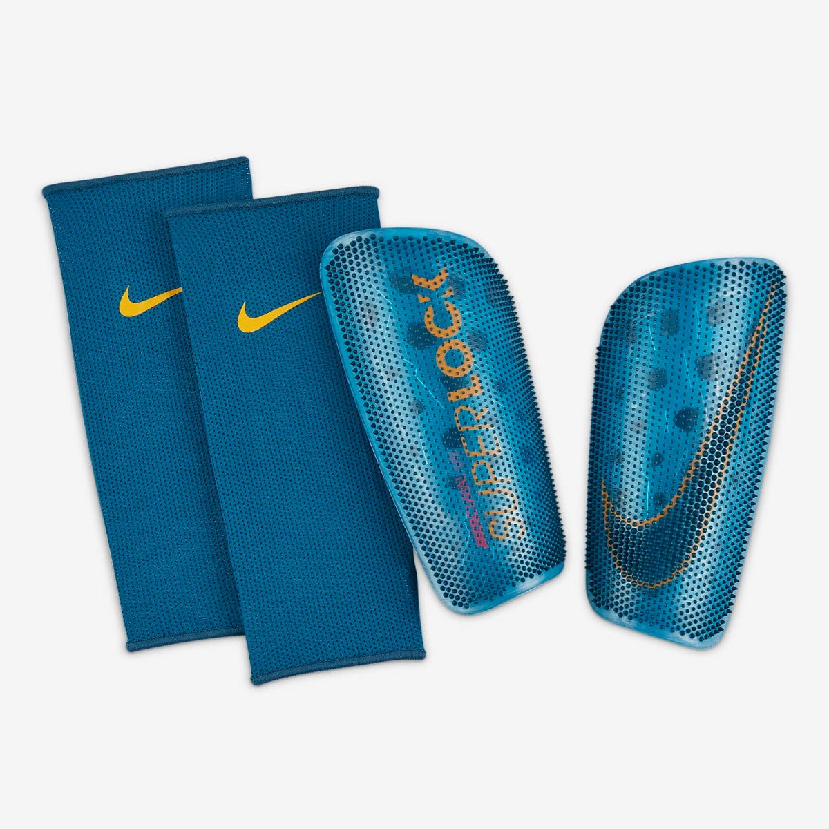 Nike Mercurial Lite Superlock Shin Guard - Chlorine Blue-Laser Orange (Set)