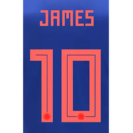 Colombia 2018 Away James #10 Jersey Name Set